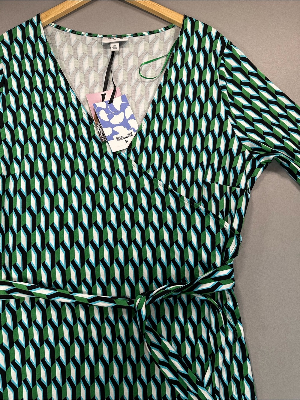 Diane von Furstenberg X Target Long Sleeve Midi Wrap Dress Arrowhead Pattern XXL - Picture 3 of 16